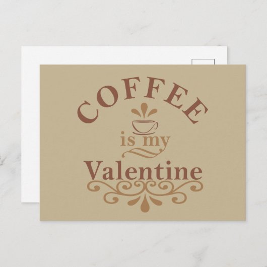 コーヒーは私のバレンタインおもしろい シーズンポストカード (正面/裏面)