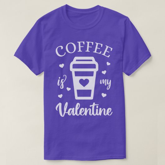 コーヒーは私のバレンタインのカフェイン好きV Tシャツ (デザイン正面)