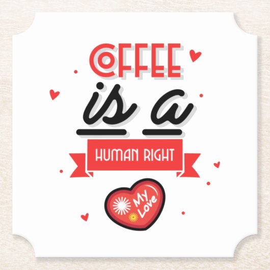 コーヒーは私のバレンタイン ペーパーコースター (正面)