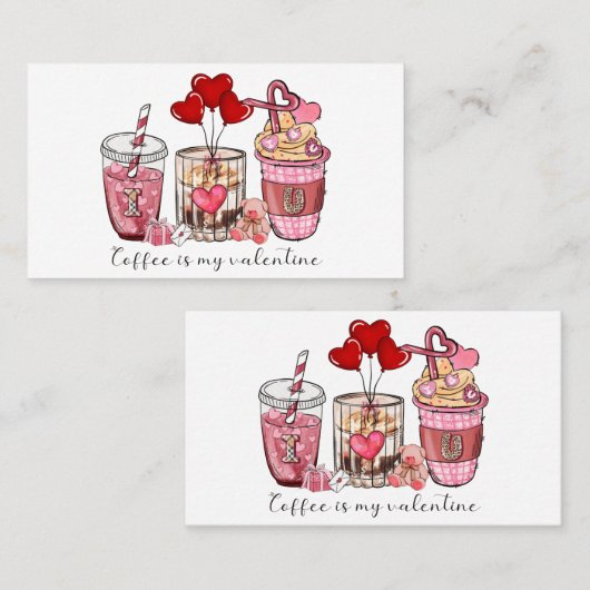コーヒーは私のバレンタイン 名刺 (正面/裏面)