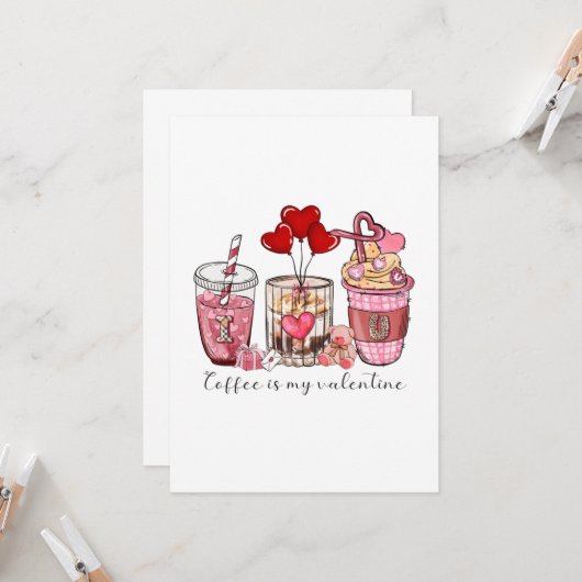コーヒーは私のバレンタイン 招待状 (正面/裏面インサイチュ)