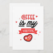 コーヒーは私のバレンタイン - 面白いバレンタインデー シーズンカード (正面/裏面)