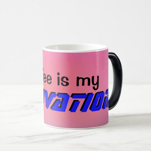 「コーヒーは私のモチベーションだ」マグカップ モーフィングマグカップ (正面右)