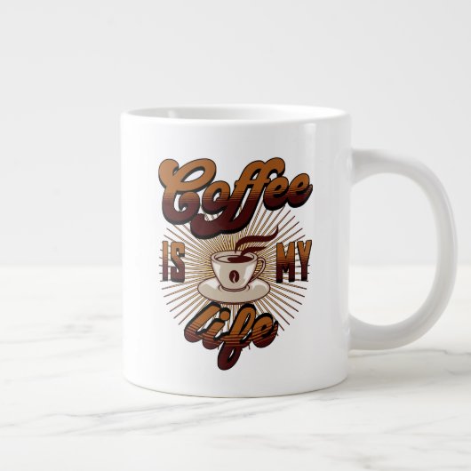 コーヒーは私のライフ ジャンボコーヒーマグカップ (右)