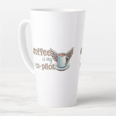 コーヒーは私の共同パイロット カフェラテマグ (左アングル)