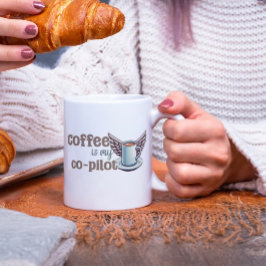 コーヒーは私の共同パイロット ジャンボコーヒーマグカップ