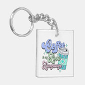 コーヒーは私の好きな言葉だ キーホルダー (正面左)