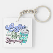 コーヒーは私の好きな言葉だ キーホルダー (裏面)