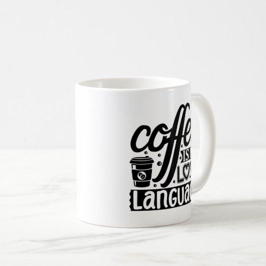 コーヒーは私の好きな言葉だ コーヒーマグカップ (正面右)