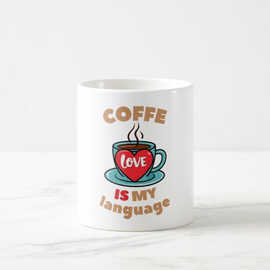 コーヒーは私の好きな言葉だ コーヒーマグカップ (中央)