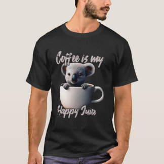 コーヒーは私の幸せのジュースコアラ Tシャツ