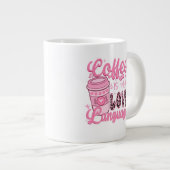 コーヒーは私の愛する言葉のバレンタインデーの贈り物である ジャンボコーヒーマグカップ (正面右)