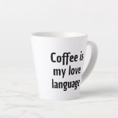 コーヒーは私の愛する言葉マグ カフェラテマグ (右アングル)