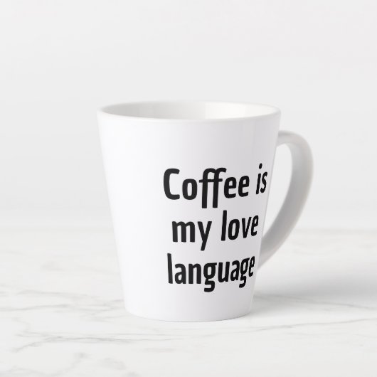 コーヒーは私の愛する言葉マグ カフェラテマグ (右アングル)