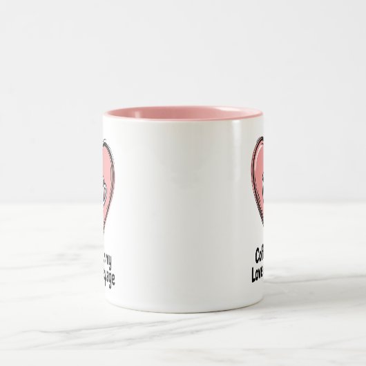 コーヒーは私の愛の言葉である ツートーンマグカップ (中央)