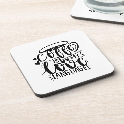 コーヒーは私の愛の言葉のおもしろい引用文 コースター (左側)