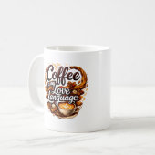 コーヒーは私の愛の言葉 – コーヒー愛好家の名言 コーヒーマグカップ (正面左)