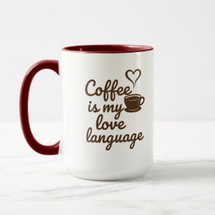コーヒーは私の愛の言語プレミアムマグカップ マグカップ