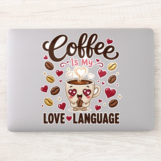 コーヒーは私の愛の言語 面白い コーヒー好き シール (コンピューター)