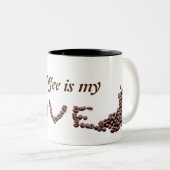 コーヒーは私の愛カフェインコーヒー豆 ツートーンマグカップ (正面右)