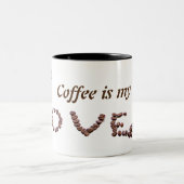 コーヒーは私の愛カフェインコーヒー豆 ツートーンマグカップ (中央)