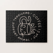 コーヒーは私の感情的支え動物だ ジグソーパズル (横)