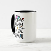 コーヒーは私の精神の動物で、手で文字 マグカップ (正面左)