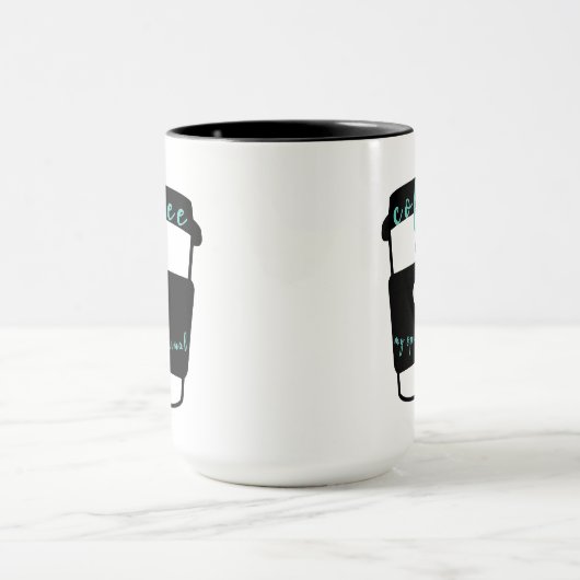 コーヒーは私の精神の動物のおもしろい引用文ミントジョーク マグカップ (中央)