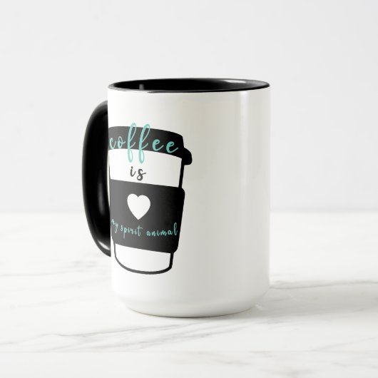 コーヒーは私の精神の動物のおもしろい引用文ミントジョーク マグカップ (正面左)