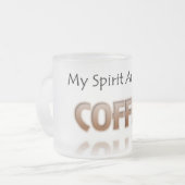 コーヒーは私の精神の動物のワイシャツによって曇らされるマグです フロストグラスマグカップ (正面左)