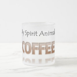 コーヒーは私の精神の動物のワイシャツによって曇らされるマグです フロストグラスマグカップ
