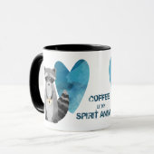 コーヒーは私の精神の動物ラクーン マグカップ (正面左)
