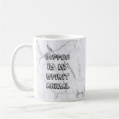 コーヒーは私の精神動物のコーヒーおもしろいマグカップである コーヒーマグカップ (左)