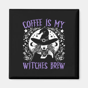 コーヒーは私の魔女の醸造酒レトロハロウィーン魔女Br マグネット