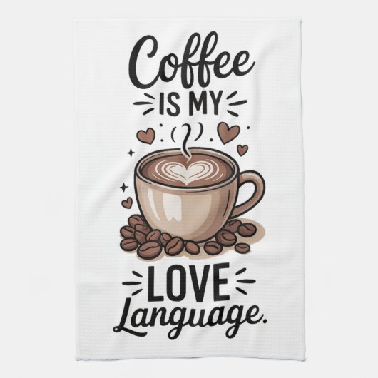 コーヒーは私の キッチンタオル (縦)