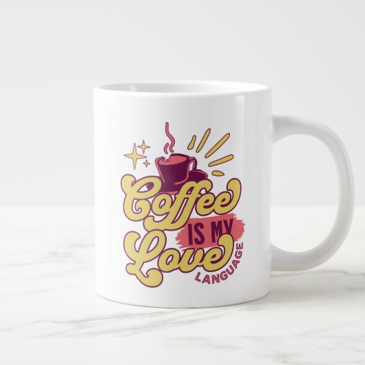 コーヒーは私のLOVE言語 ジャンボコーヒーマグカップ (右)