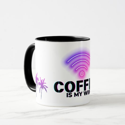 コーヒーは私のWiFi – コーヒおもしろいーロコーヒー用マグカップ マグカップ (正面左)