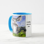 コーヒーは私をリラックスします! おもしろいな漫画のマグ マグカップ (正面左)