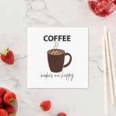 コーヒーは私を幸せなコーヒーパーティー スタンダードカクテルナプキン (インサイチュ)