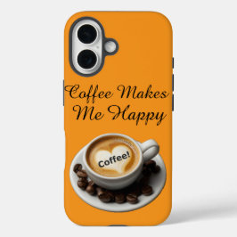 コーヒーは私を幸せにしてくれる かわいい iPhone 16ケース
