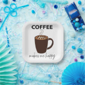 コーヒーは私を幸せにしてくれる コーヒーパーティー ペーパープレート (パーティー)