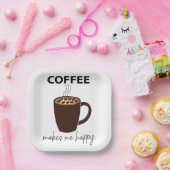 コーヒーは私を幸せにしてくれる コーヒーパーティー ペーパープレート (パーティー)