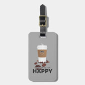 コーヒーは私を幸せにする ラゲッジタグ (正面縦)