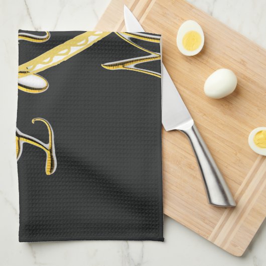 コーヒーは私を愛している。 キッチンタオル (四つ折り)