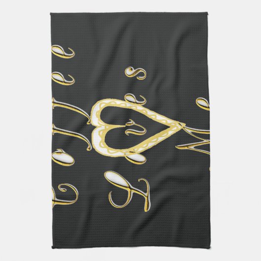 コーヒーは私を愛している。 キッチンタオル (縦)