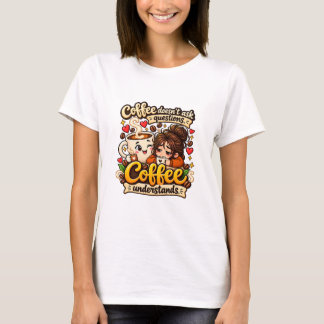 コーヒーは私を理解してくれる面白いフレーズ Tシャツ