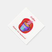 「コーヒーは私を素晴らし作る」おもしろい引用文コーヒー愛好家 スタンダードカクテルナプキン (角)