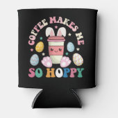コーヒーは私を非常にホッピーなバニーラビットハッピーイースター 缶クーラー (正面)