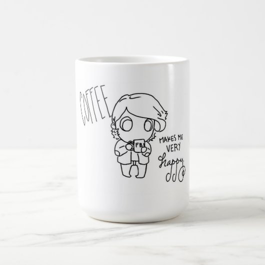 コーヒーは私を非常に幸せにさせます コーヒーマグカップ (中央)