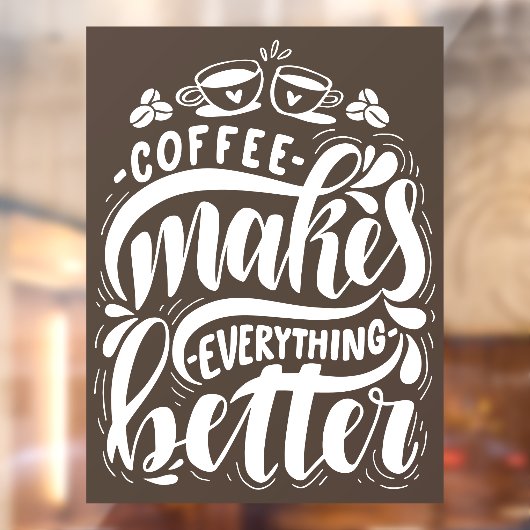 コーヒーは素朴な喫茶店で何でも良くする ウィンドウサイン (シート2)